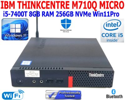 LENOVO THINKCENTRE M710Q MINI PC I5-7500T 2.50GHz 8GB RAM 256GB NVMe WIN11PRO WIFI/BT EXTRAS