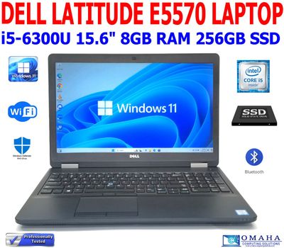 DELL LATITUDE E5570 i5-6300U 2.40GHz 8GB RAM 256GB SSD WIFI/BT, 15.6 INCH WIN11PRO EXTRAS
