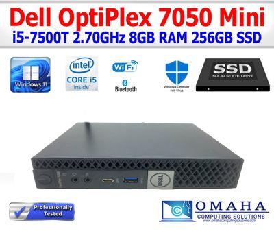 DELL OPTIPLEX 7050 MINI PC i5-7500T 2.70GHz 8GB RAM 256GB SSD WIN11 PRO WIFI/BT