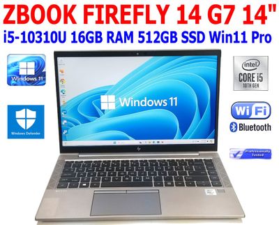 HP ZBOOK FIREFLY 14 G7 LAPTOP i5-10310U 1.70GHz 16GB RAM 512GB NVME SSD 14" WIN11 PRO WIFI/BT EXTRAS