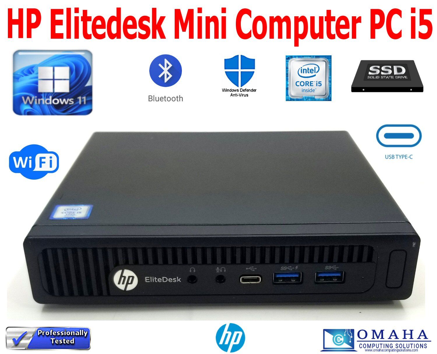 HP PRODESK 800 G2 i5-6500T 2.5GHz 8GB RAM 128GB SSD WIN11 PRO WIFI MINI PC