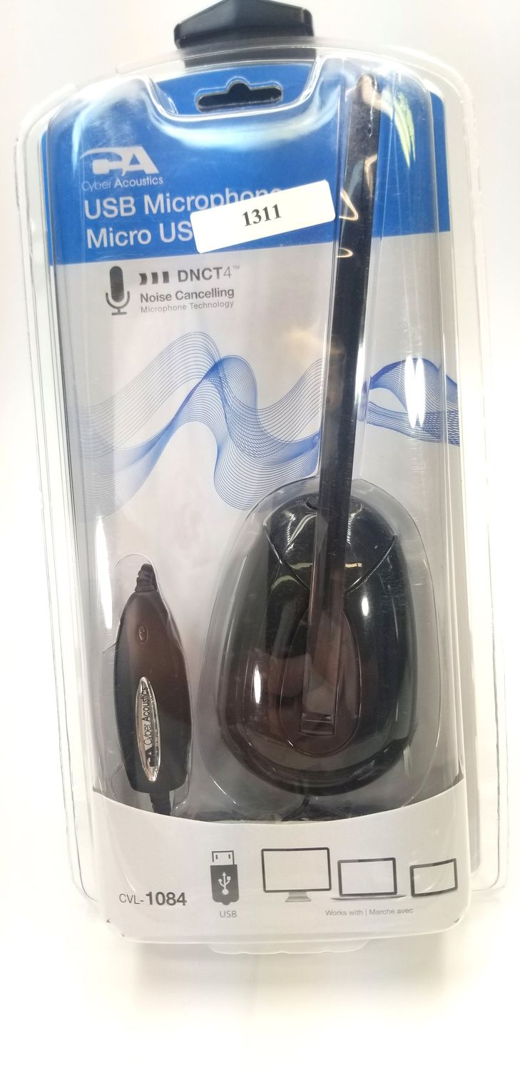 NEW CYBER ACCOUSTICS DESKTOP USB MICROPHONE CVL-1084 SEALED