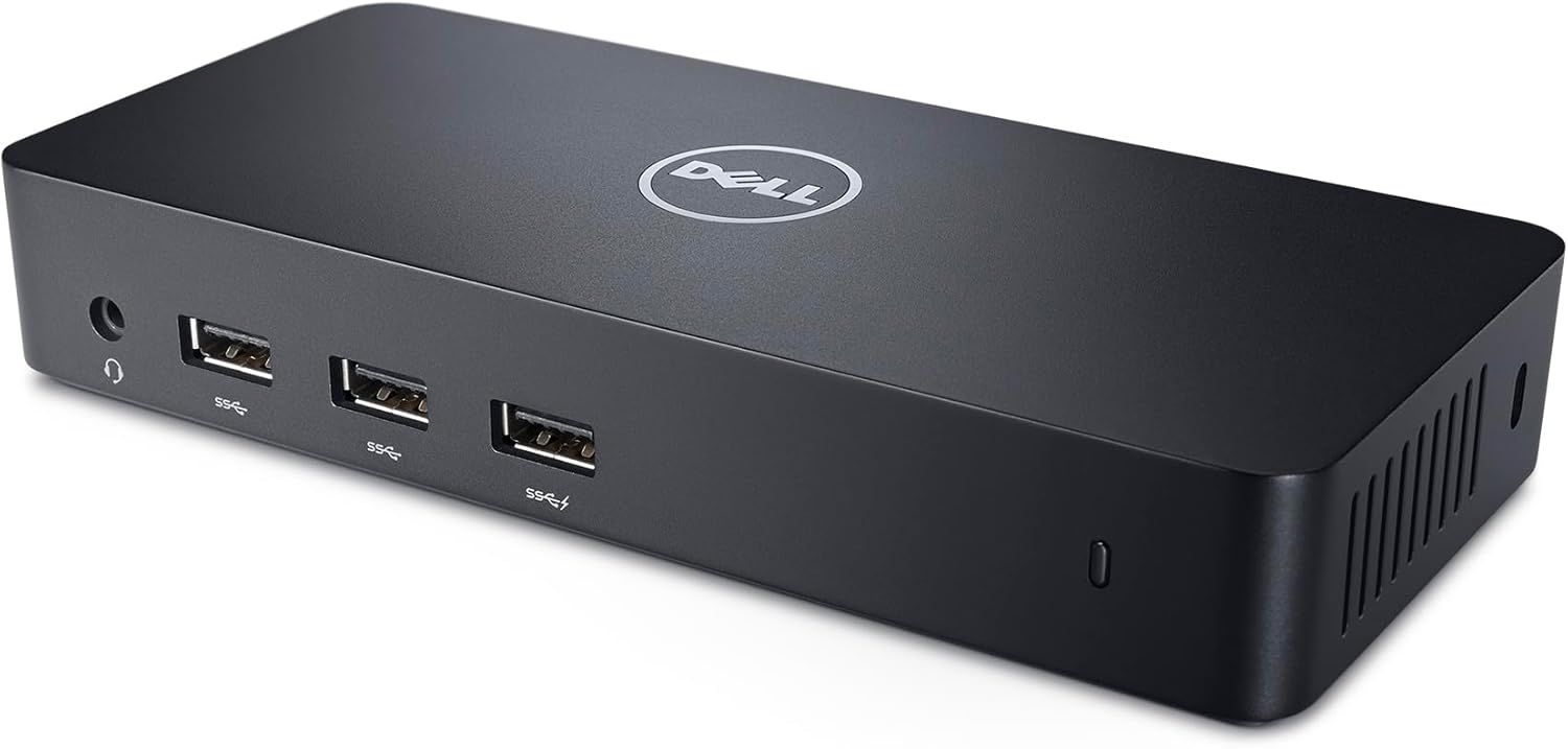 DELL ULTRA HD/4K TRIPLE DISPLAY DOCKING STATION D3100 USB 3.0 BLACK TESTED WORKING