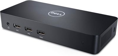 DELL ULTRA HD/4K TRIPLE DISPLAY DOCKING STATION D3100 USB 3.0 BLACK TESTED WORKING