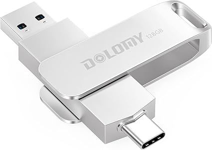 DOLOMY USB C FLASH DRIVE 128GB USB 3.1 TO USB C, 2 IN 1 DURABLE METAL