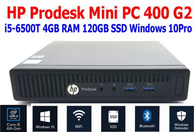 HP PRODESK 400 G2 i5-6500T 2.5GHz 4GB RAM 120GB SSD WIN10 PRO WIFI MINI PC