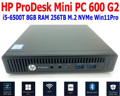HP PRODESK 600 G2 i5-6500T 2.5GHz 8GB RAM 256GB M.2 NVMe WIN11 PRO WIFI/BT MINI PC