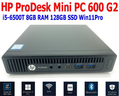 HP PRODESK 600 G2 i5-6500T 2.5GHz 8GB RAM 128GB SSD WIN11 PRO WIFI/BT MINI PC