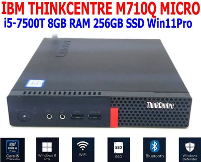 LENOVO THINKCENTRE M710Q MINI PC I5-7500T 2.50GHz 8GB RAM 256GB SSD WIN11PRO WIFI/BT EXTRAS