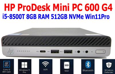 HP PRODESK 600 G3 i5-6500T 2.50GHz 8GB RAM 256GB SSD WIFI BT MINI PC WIN10 PRO