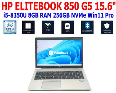 HP ELITEBOOK 850 G5 LAPTOP i5-8350U 15.6 HP ELITEBOOK 850 G5 LAPTOP i5-8350U 15.6" FHD 8GB RAM 256GB NVMe WIN 11 PRO WIFI/BT