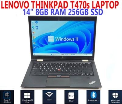 LENOVO THINKPAD T470s LAPTOP I5-6300U 8GB RAM 256GB SSD WIN 11 PRO TESTED EXTRAS