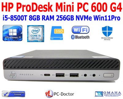HP PRODESK 600 G4 MINI PC i5-8500T 8GB RAM 256GB SSD WIN 11 PRO WIFI BT EXTRAS HP PRODESK 600 G4 MINI PC i5-8500T 8GB RAM 256GB SSD WIN 11 PRO WIFI BT EXTRAS