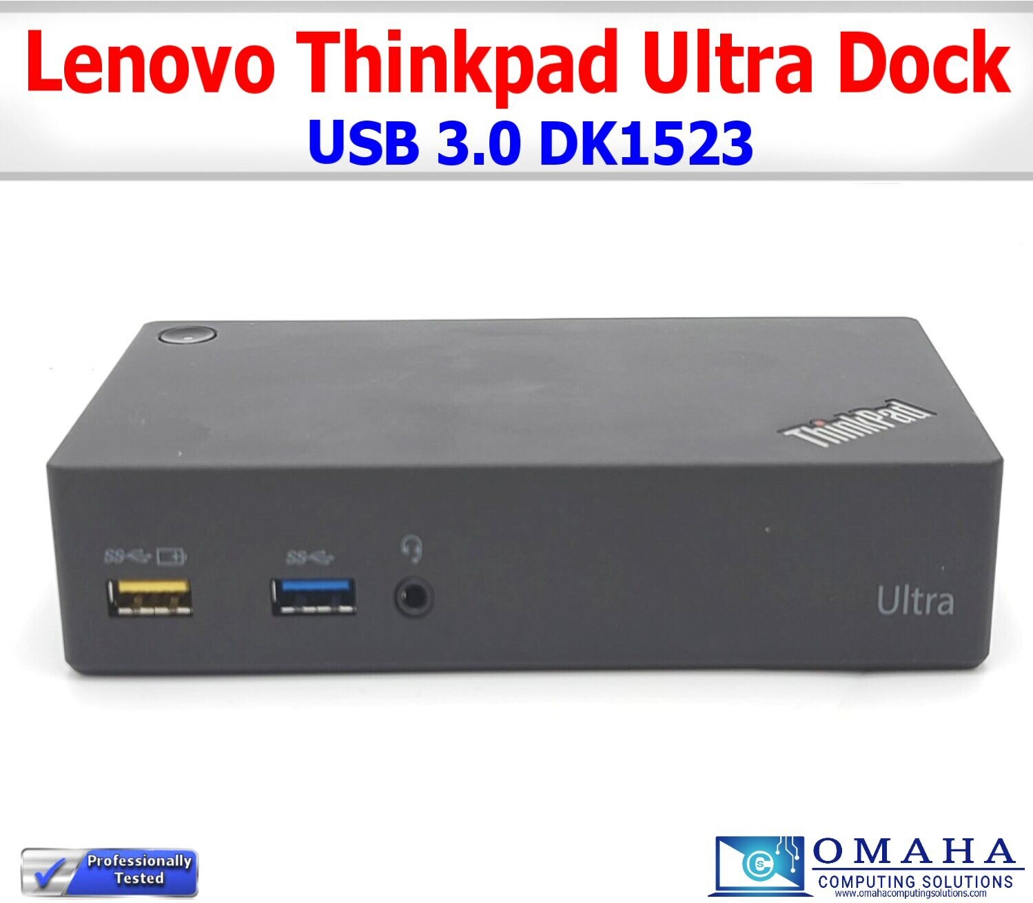 LENOVO THINKPAD USB 3.0 ULTRA DOCK DK1523 40A8 DUAL MONITOR 4K W/AC TESTED WORKS