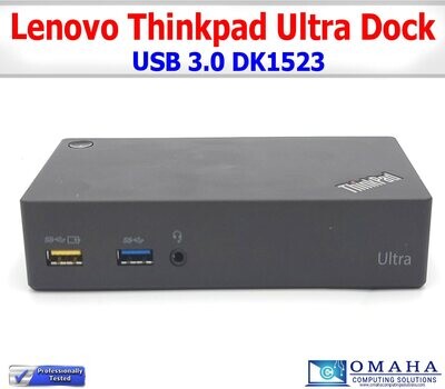 LENOVO THINKPAD USB 3.0 ULTRA DOCK DK1523 40A8 DUAL MONITOR 4K W/AC TESTED WORKS