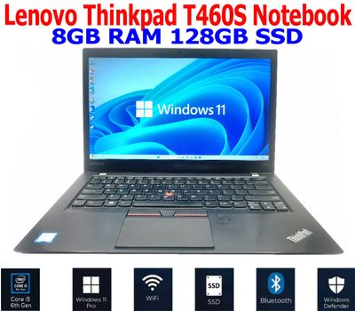 LENOVO THINKPAD T460S i5-6200U 2.30GHz 14" 8GB RAM 128GB SSD WIN11 PRO WIFI/BT