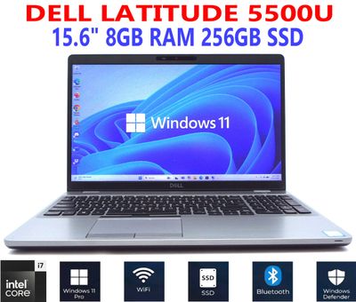 DELL LATITUDE 5500U i7-8665U 1.90GHz 15.6" 8GB RAM 256GB SSD WiFi/BT W11P EXTRAS