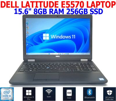 DELL LATITUDE E5570 i5-6300U 2.40GHz 8GB RAM 256GB SSD WIFI/BT 15.6 INCH WIN11PRO EXTRAS