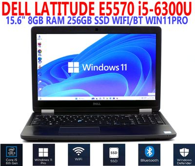 DELL LATITUDE E5570 i5-6300U 2.40GHz 15.6" 8GB RAM 256GB SSD WIFI/BT WIN11PRO EXTRAS