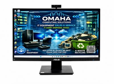 ASUS BE24EQK 24" FHD FRAMELESS  BUSINESS MONITOR W/ VIDEO CONFERENCE WEBCAM, MIC ARRAY, STEREO SPEAKER