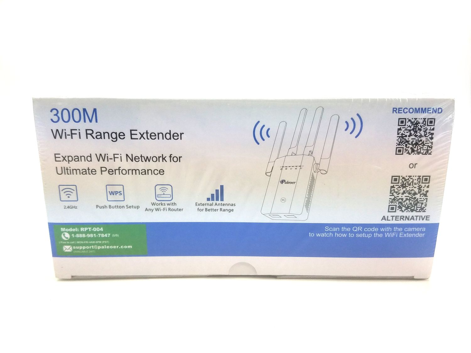 NEW PALEOER 300M WIFI RANGE EXTENDER RPT-004 LONG RANGE SIGNAL BOOSTER 35 DEVICES - SEALED