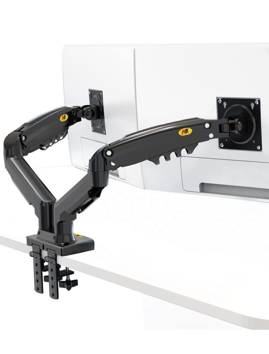 NORTH BAYOU F160 DUAL MONITOR MOUNT - ADJUSTABLE GAS SPRING MONITOR DESK ARM NORTH BAYOU F160 DUAL MONITOR MOUNT - ADJUSTABLE GAS SPRING MONITOR DESK ARM
