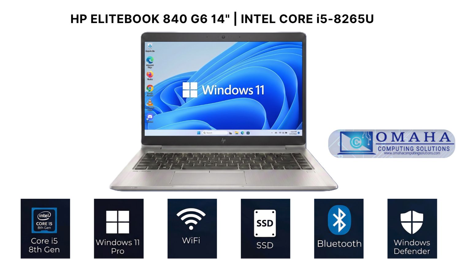 HP ELITEBOOK 840 G6 14 HP ELITEBOOK 840 G6 14" i5-8265U 1.60GHz 16GB RAM 512GB SSD WIFI/BT WIN11 PRO EXTRAS
