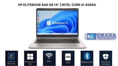 HP ELITEBOOK 840 G6 14 HP ELITEBOOK 840 G6 14" i5-8265U 1.60GHz 16GB RAM 512GB SSD WIFI/BT WIN11 PRO EXTRAS
