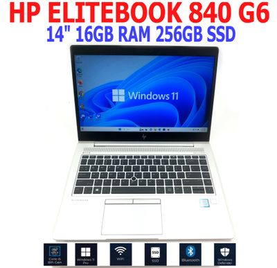 HP ELITEBOOK 840 G6 14" i5-8365U 1.60GHz 16GB RAM 256GB NVMe SSD WIFI/BT WIN11 PRO EXTRAS