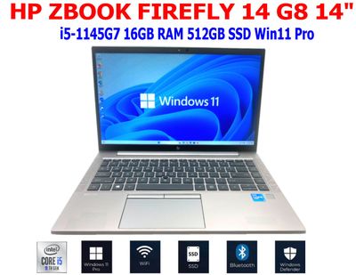 HP ZBOOK FIREFLY 14 G8 LAPTOP i5-1145G7 2.60GHz 16GB RAM 512GB SSD WIFI/BT WIN11 PRO EXTRAS