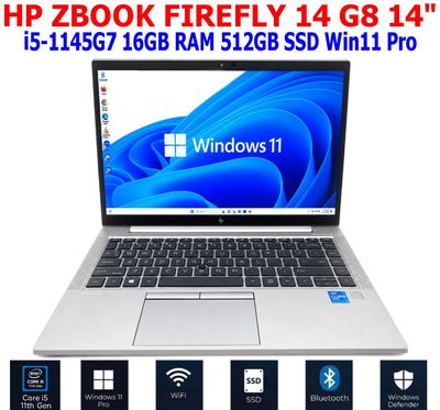 HP ZBOOK FIREFLY 14 G8 LAPTOP i5-1145G7 2.60GHz 16GB RAM 512GB SSD WIFI/BT WIN11 PRO EXTRAS
