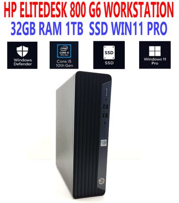 HP ELITEDESK 800 G6 WORKSTATION i5-10500 3.10GHz 32GB RAM 1TB  SSD WIN11 PRO EXTRAS