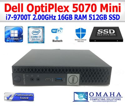 DELL OPTIPLEX 5070 i7-9700T 2.00GHz 16GB RAM 512GB SSD WIN11 PRO WIFI/BT