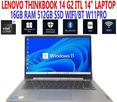 LENOVO THINKBOOK 14 G2 ITL 14" LAPTOP i7-1165G7 2.80GHz 16GB RAM 512GB SSD WIFI/BT W11PRO EXTRAS
