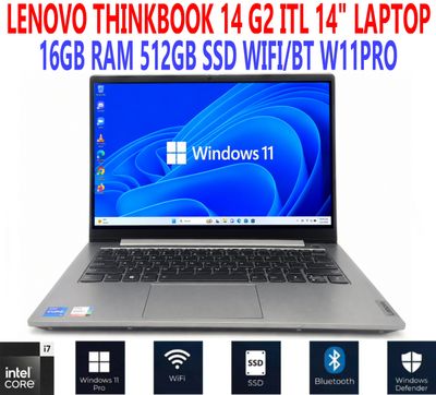 LENOVO THINKBOOK 14 G2 ITL LAPTOP i7-1165G7 2.80GHz 14" 16GB RAM 512GB SSD WIFI/BT W11PRO EXTRAS