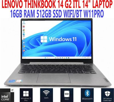 LENOVO THINKBOOK 14 G2 ITL LAPTOP i7-1165G7 2.80GHz 14" 16GB RAM 512GB SSD WIFI/BT W11PRO EXTRAS