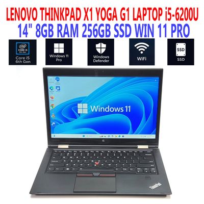 LENOVO THINKPAD X1 YOGA G1 LAPTOP i5-6200U 2.30GHz 14" 8GB RAM 256GB SSD WIN 11 PRO BT/WIFI