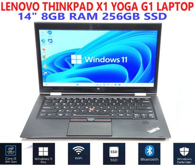 LENOVO THINKPAD X1 YOGA G1 LAPTOP 14" i5-6200U 2.30GHz 8GB RAM 256GB SSD WIN 11 PRO BT/WIFI