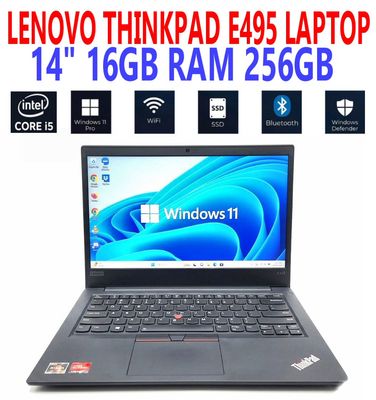 LENOVO THINKPAD E495 LAPTOP  AMD RYZEN 5 3500U 2.10GHz 14" 16GB RAM 256GB NVMe WIN11 PRO WIFI