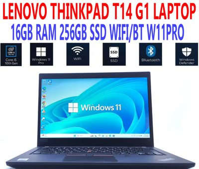 LENOVO THINKPAD T14 G1 LAPTOP ITL 14" i5-10210U 1.60GHz 16GB RAM 256GB SSD WIFI/BT W11PRO EXTRAS