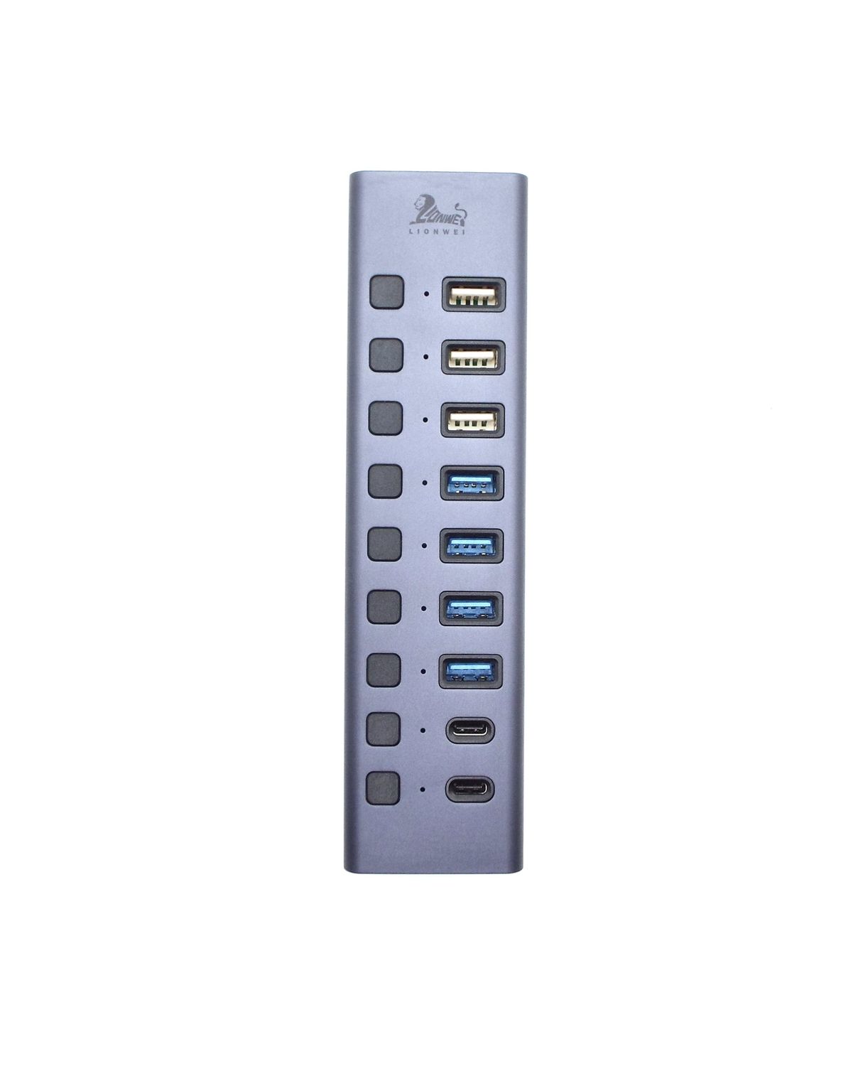 10 PORT POWERED USB-C AND USB-A HUB 1GB ETHERNET PORT TESTED WORKING