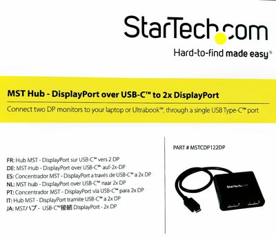 NEW STARTECH COM USB-C TO 2X DISPLAYPORT MST HUB  SEALED BOX