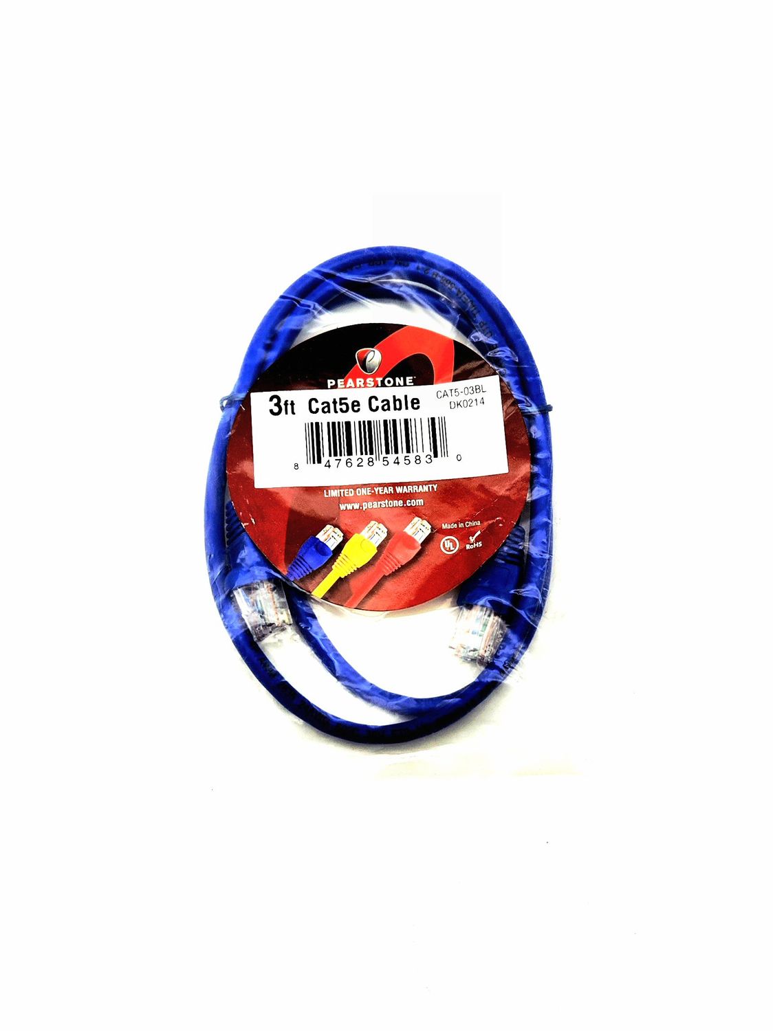 NEW PACK OF 10 PEARSTONE 3' CAT5E SNAGLESS NETWORKING CABLE SEALED PACKAGE