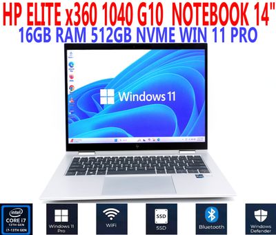 HP ELITE x360 1040 G10  NOTEBOOK 14" i7-1355U 1.70GHz 16GB RAM 512GB NVME WIN 11 PRO WIFI/BT EXTRAS