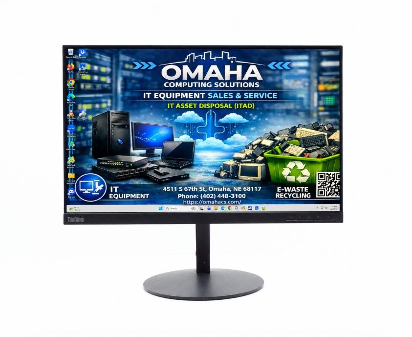 LENOVO 24" COMPUTER MONITOR T24I-10 FHD 1080P IPS DISPLAYPORT HDMI W/ STAND