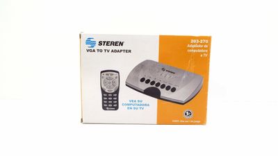 NEW STEREN 203-270 VGA TO TV CONVERTER RCA S-VIDEO NTSC PAL REMOTE