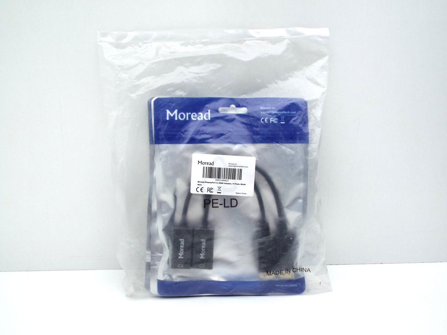 NEW MOREAD 4K DISPLAYPORT TO HDMI ADAPTER 10 PACK, MALE TO FEMALE, BLACK SEALED PACKAGE