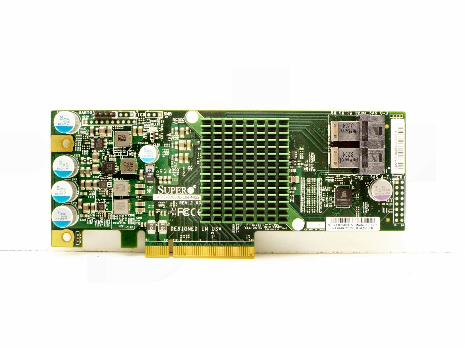 SUPERMICRO AOC-S3008L-L8E 12GB/S SAS3 HBA LSI 3008 IT MODE PCIE X8 8 PORT WORKING PULL