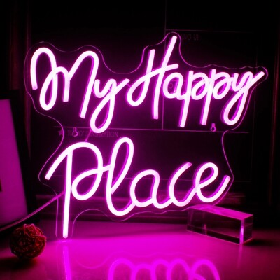Happy Haven Vibrant Handmade Neon Sign