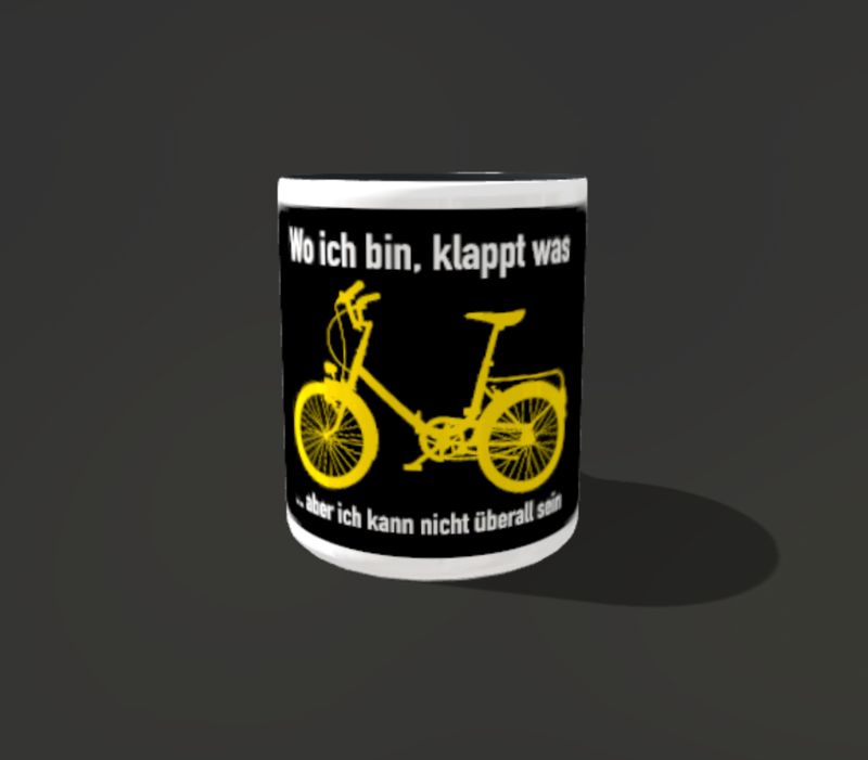Keramiktasse Keramiktasse "Wo ich bin, klappt was"